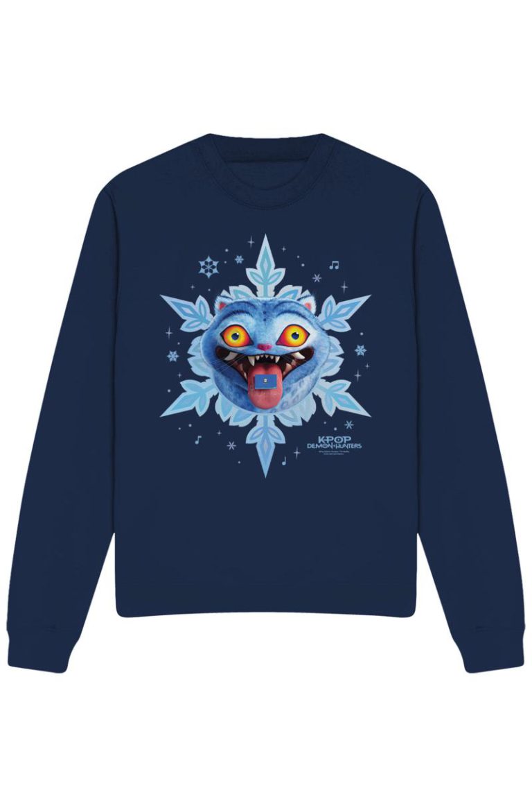 KPop Demon Hunters Christmas Derpy Snowflake Sweatshirt, Navy from Debenhams