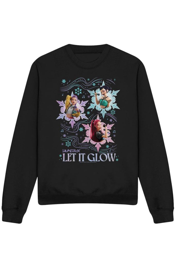 KPop Demon Hunters Christmas Huntrix Let It Glow Sweatshirt, Black from Debenhams