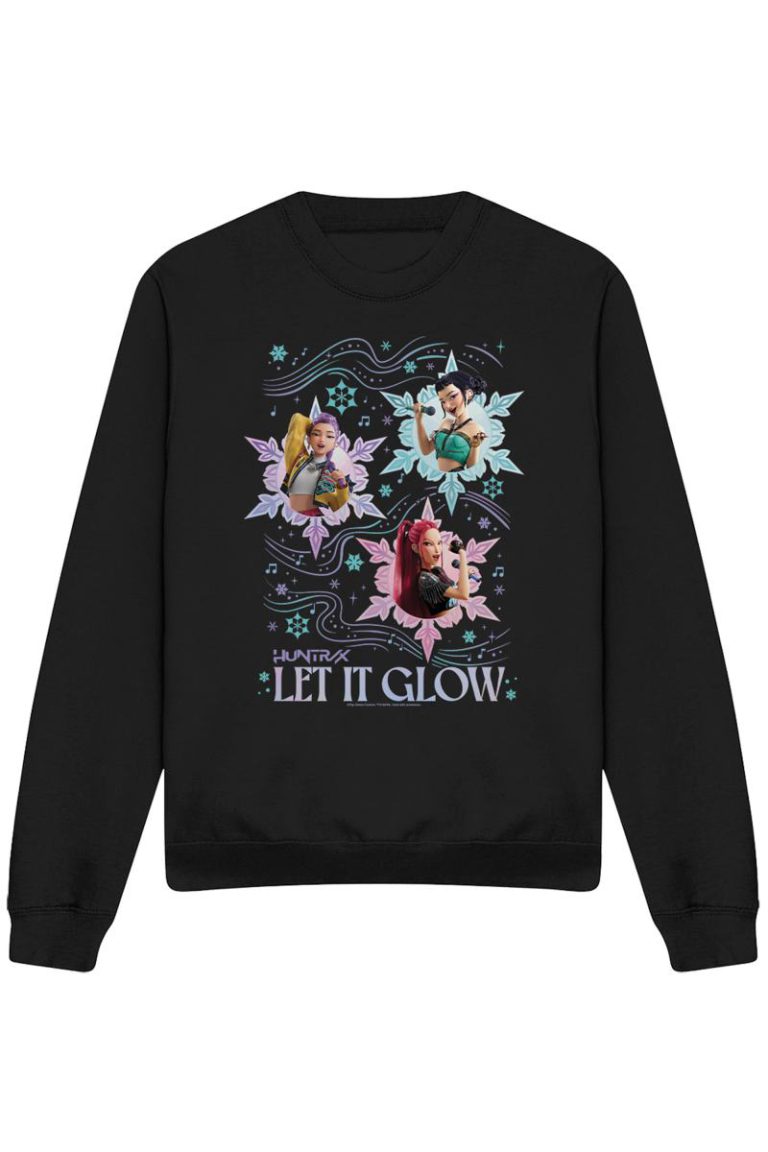 KPop Demon Hunters Christmas Huntrix Let It Glow Sweatshirt, Black from Debenhams
