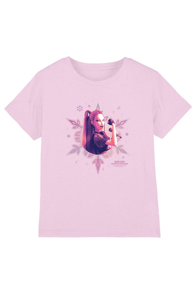 KPop Demon Hunters Christmas Mira Snowflake Kids T Shirt, Pink from Debenhams