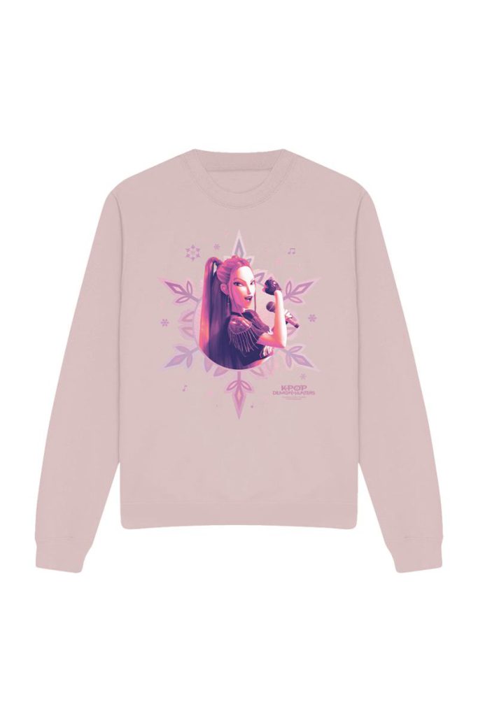 KPop Demon Hunters Christmas Mira Snowflake Sweatshirt, Pink from Debenhams