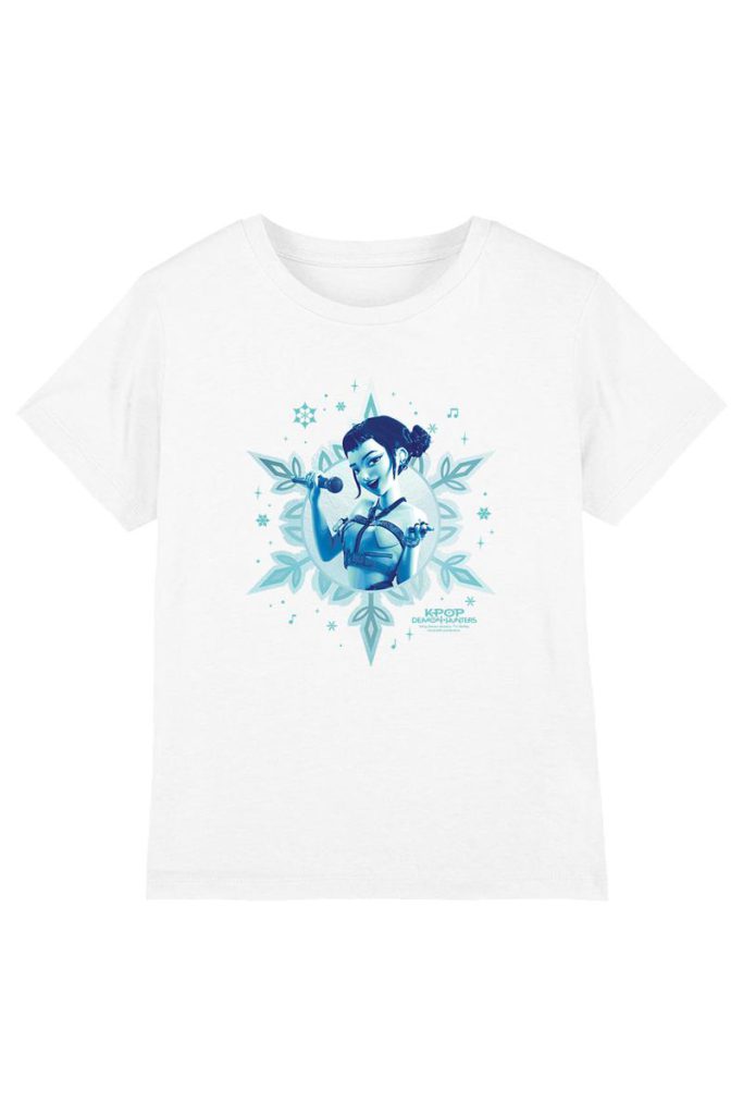 KPop Demon Hunters Christmas Zoey Snowflake Kids T Shirt, White from Debenhams