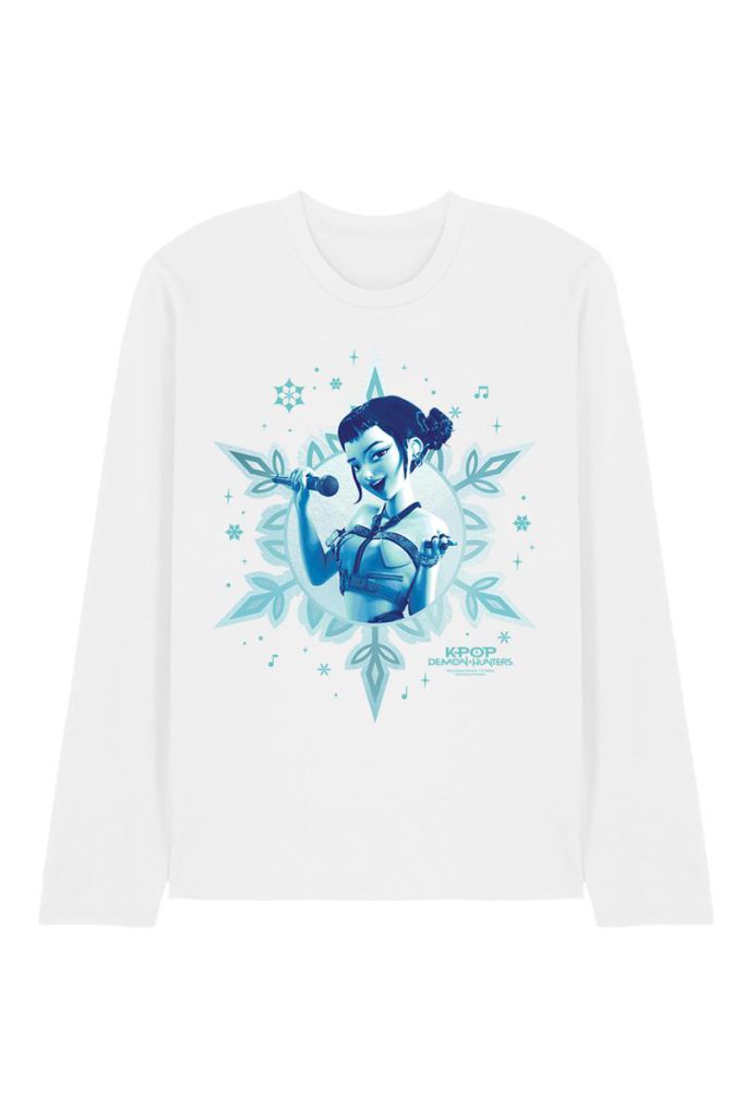 KPop Demon Hunters Christmas Zoey Snowflake Long Sleeve T Shirt, White from Debenhams