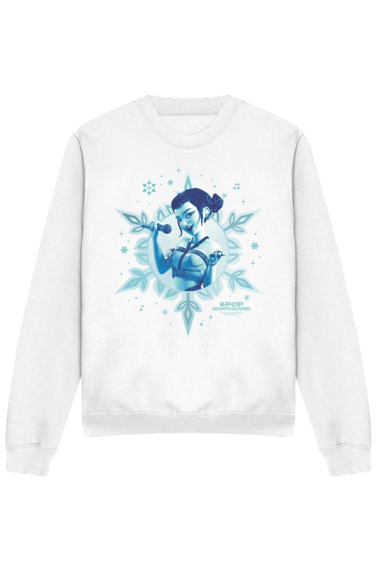 KPop Demon Hunters Christmas Zoey Snowflake Sweatshirt, White from Debenhams