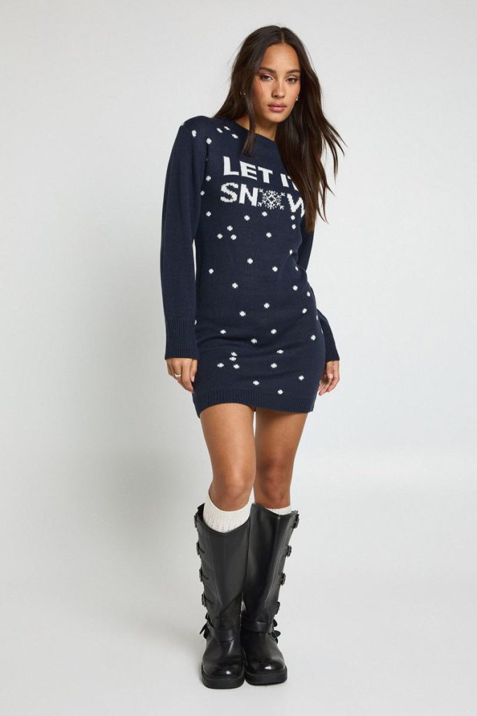 Let It Snow Christmas Jumper Dress from Debenhams