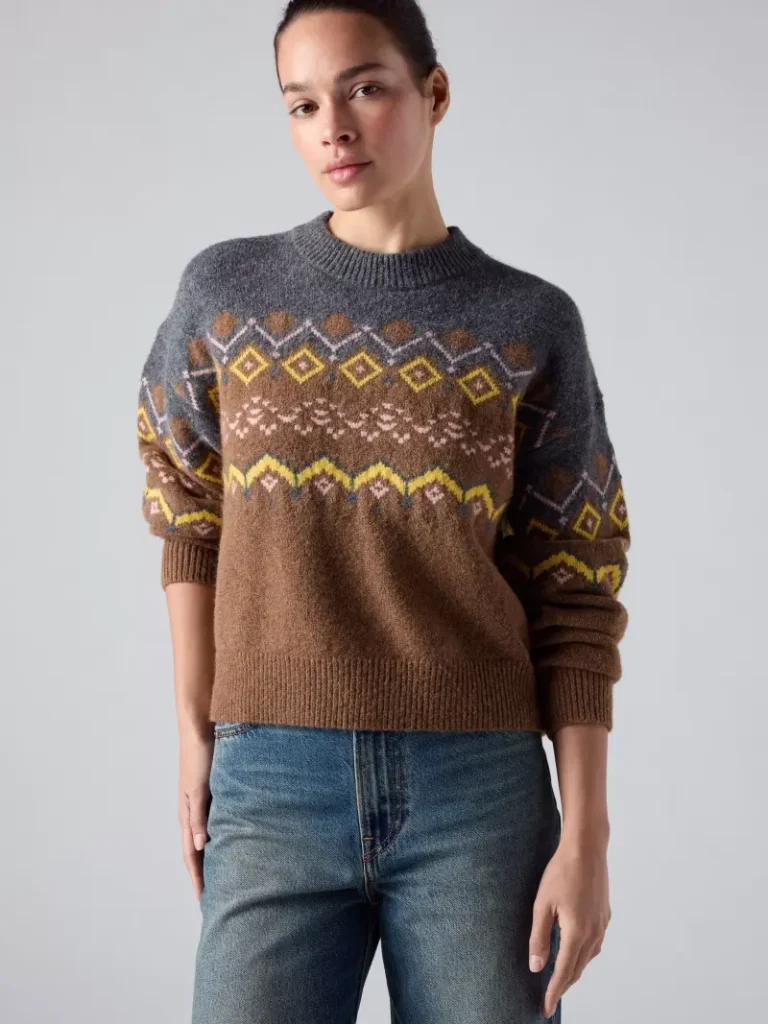 Levi's Charlotte Fair Isle Crew Neck Jumper, Fair Cam Heath Christmas jumper from John Lewis