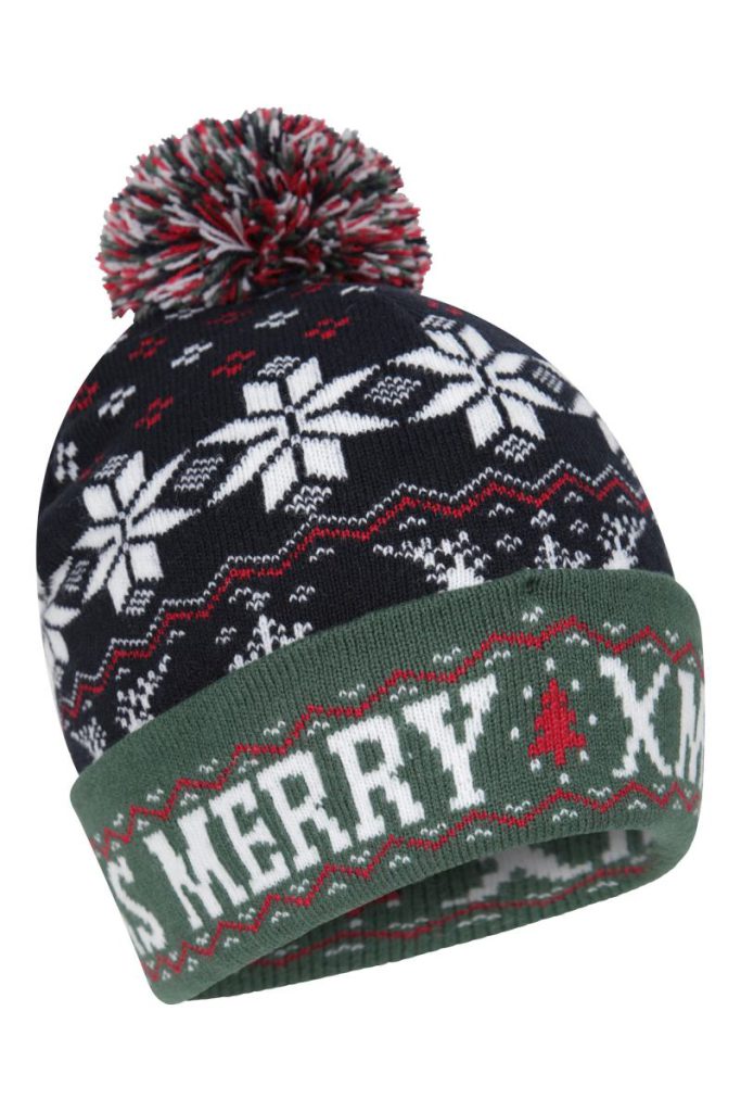 Lightweight Soft Knitted Warm Xmas Fairisle Winter Pom Beanie Hat from Debenhams