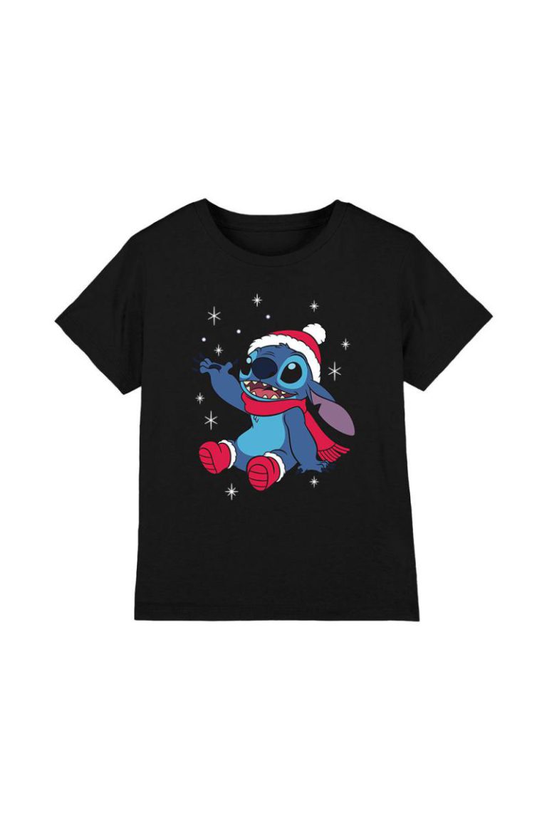 Lilo and Stitch Christmas Snowflakes Kids T-Shirt from Debenhams