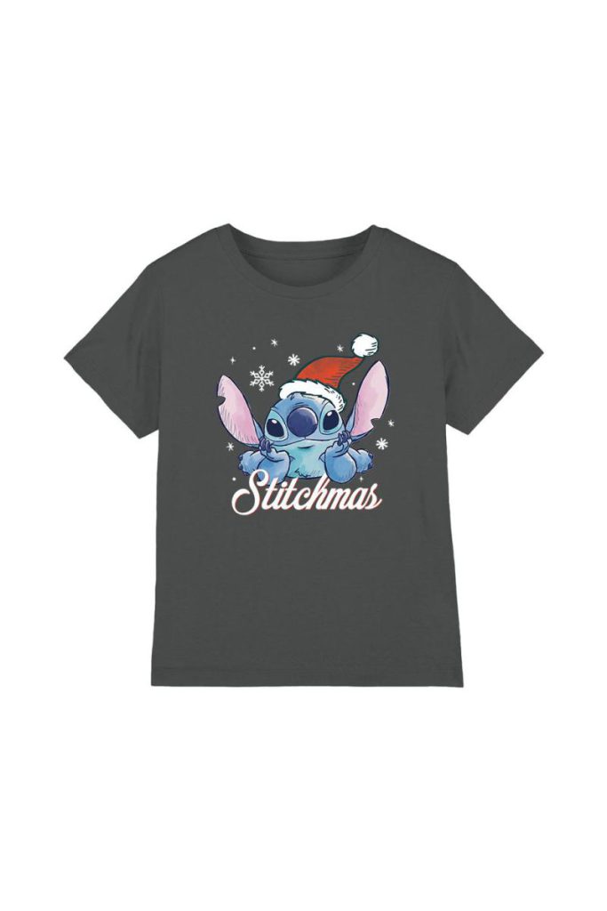 Lilo & Stitch A Stitchmas Christmas Kids T-Shirt Charcoal from Debenhams