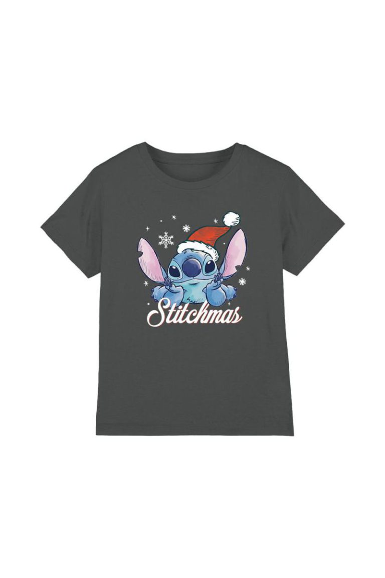 Lilo & Stitch A Stitchmas Christmas Kids T-Shirt Charcoal from Debenhams