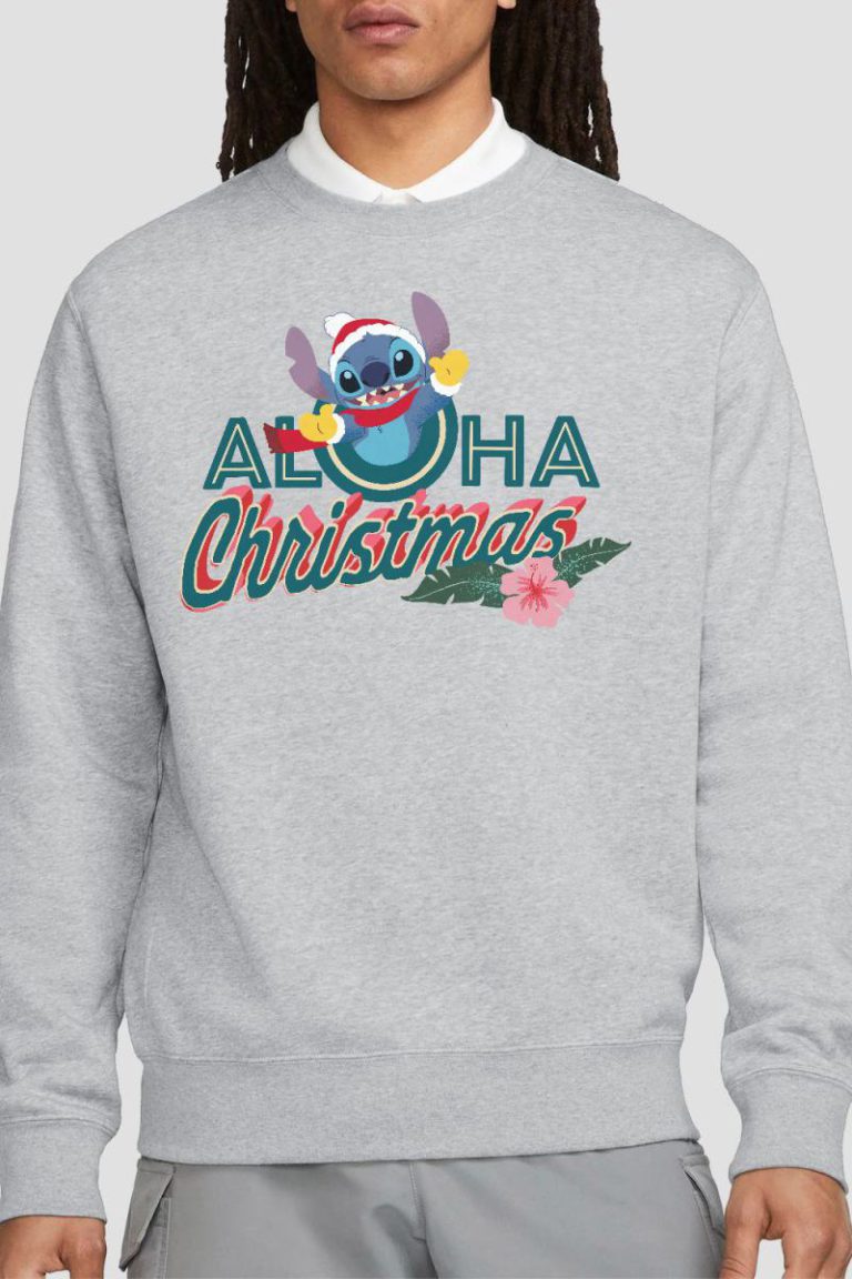 Lilo & Stitch Aloha Christmas With Stitch Sweatshirt Light Grey from Debenhams