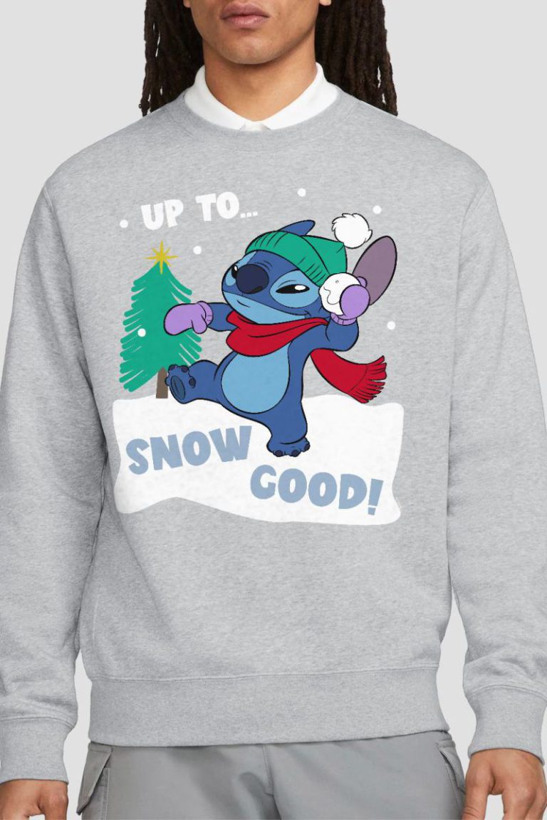 Lilo & Stitch Up to Snow Good At Christmas Sweatshirt Light Grey from Debenhams