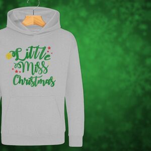 'Little Miss Christmas' Glittery Girls Christmas Jumper Hoodie from Not On The High Street