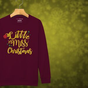 'Little Miss Christmas' Glittery Girls Christmas Jumper Sweatshirt from Not On The High Street