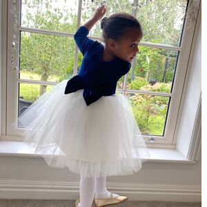 Long Sleeve Navy Velvet Christmas Party Dress from Not On The High Street