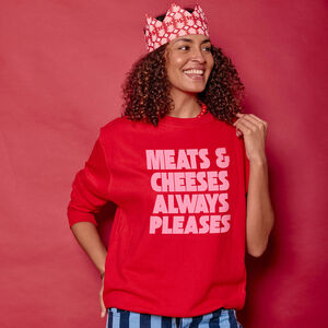 Meats And Cheeses Christmas Jumper Sweatshirt from Not On The High Street
