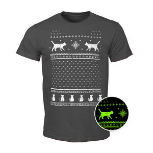 Mens Festive Christmas Cats Glow In The Dark Tshirt from Not On The High Street