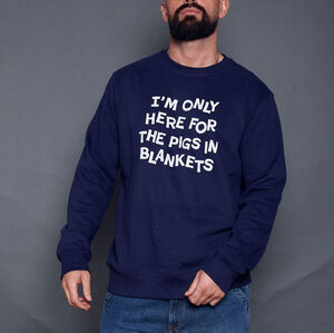 Men's Here For The Pigs In Blankets Christmas Jumper from Not On The High Street