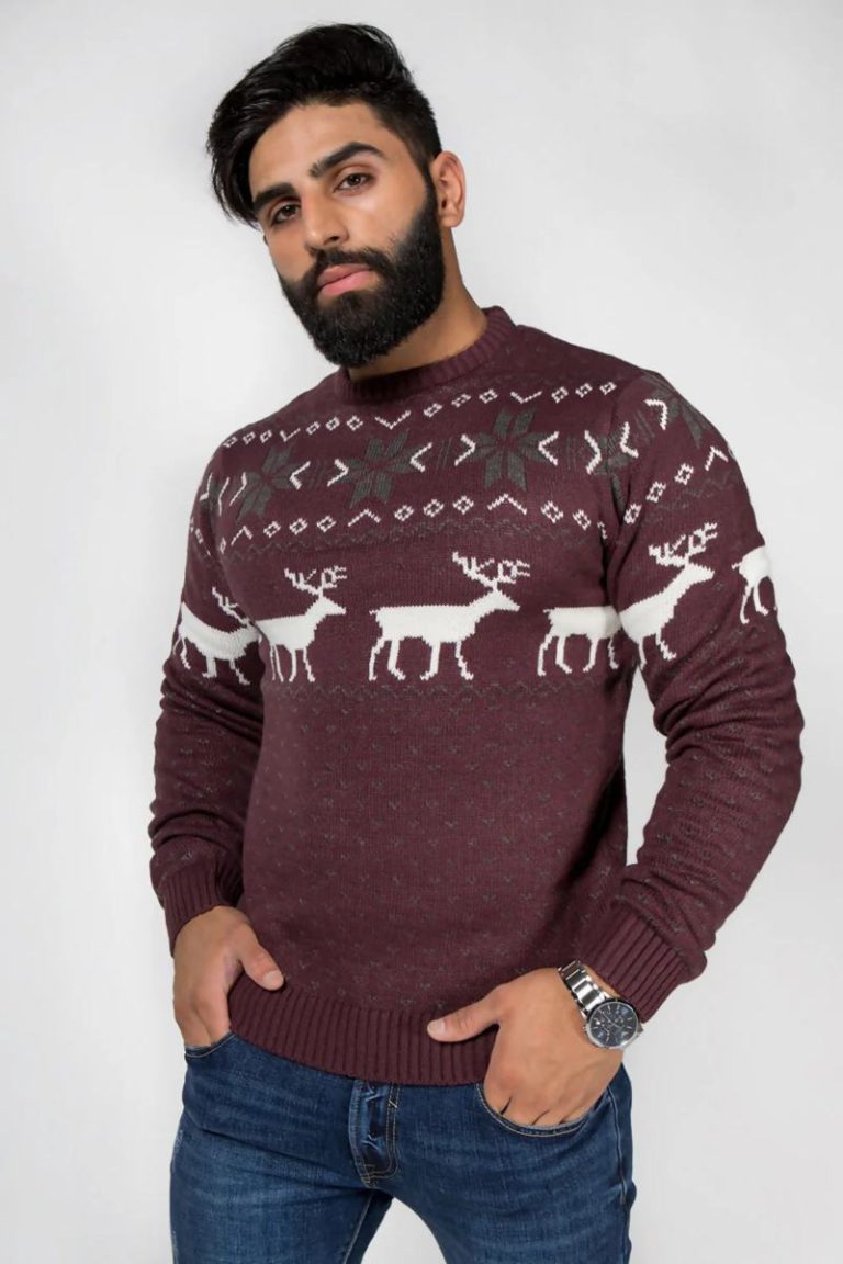 Mens Nordic Stag Reindeer Festive Christmas Jumper from Debenhams