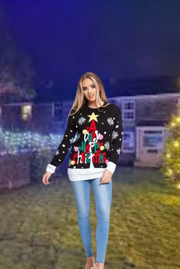 Merry Christmas Reindeer Knitted Jumper from Boohoo