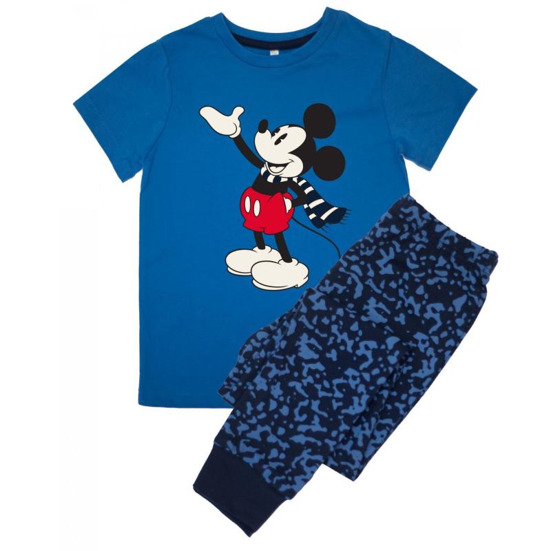 Mickey Mouse Camo Short-Sleeved Christmas Long Pyjama Set from Debenhams
