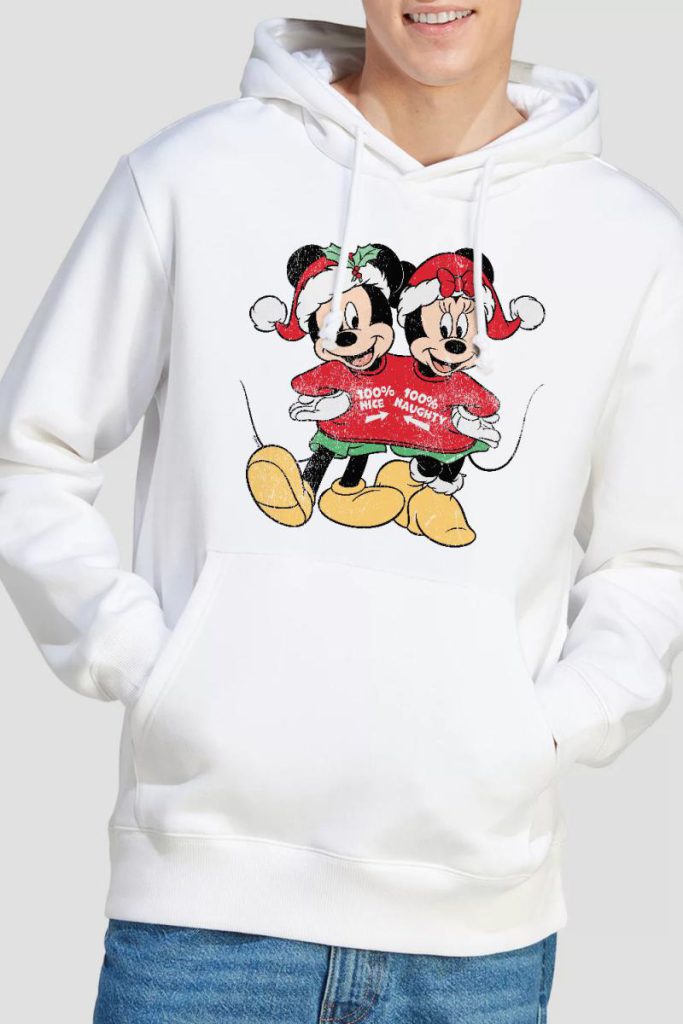 Mickey Mouse Christmas Jumper Hoodie White from Debenhams