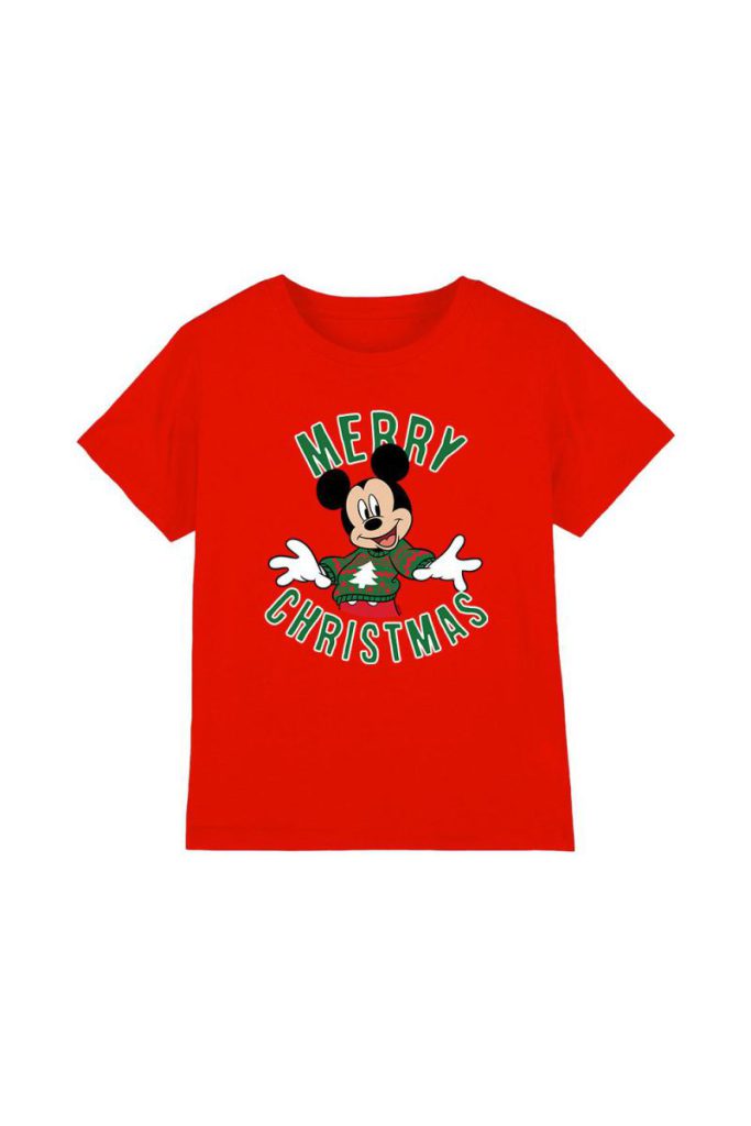 Mickey Mouse Christmas Jumper Kids T-Shirt Red from Debenhams