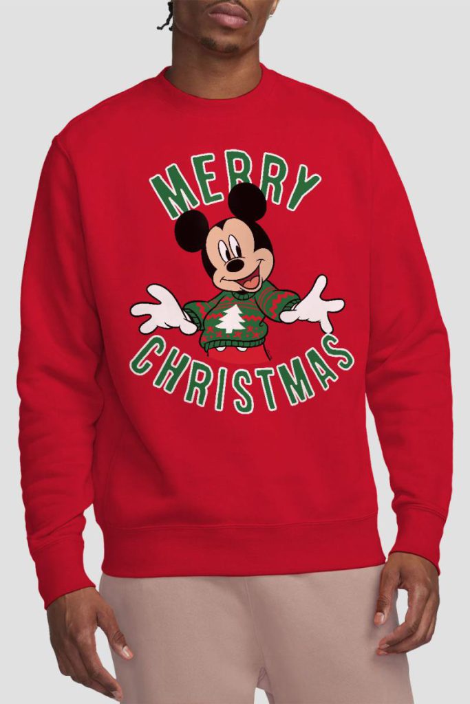 Mickey Mouse Christmas Jumper Sweatshirt Red from Debenhams