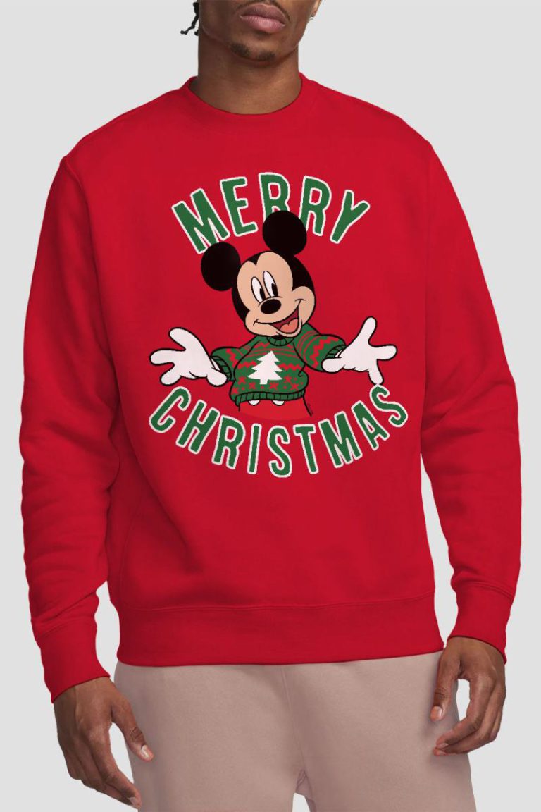Mickey Mouse Christmas Jumper Sweatshirt Red from Debenhams