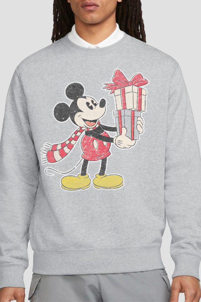Mickey Mouse Christmas Present Sweatshirt Light Grey from Debenhams