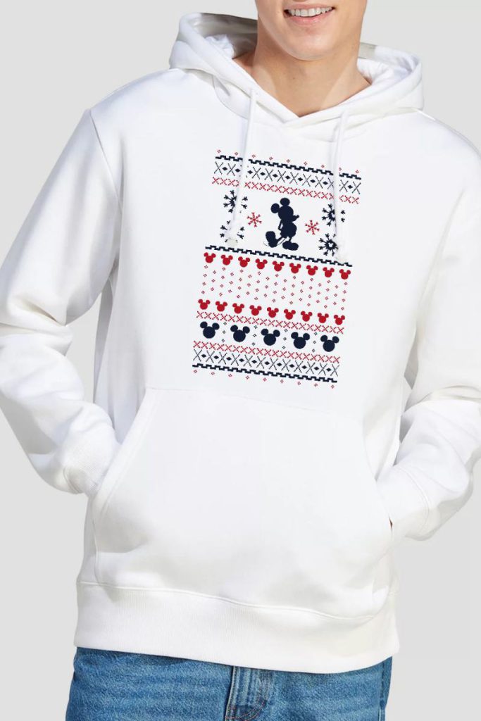 Mickey Mouse Christmas Sweater Hoodie White from Debenhams
