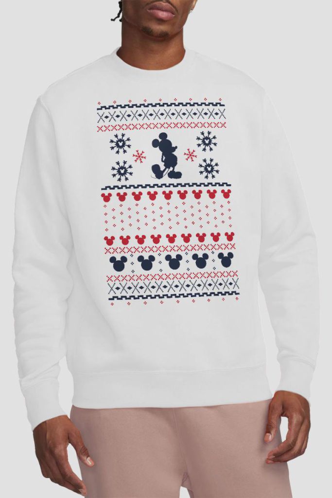 Mickey Mouse Christmas Sweater Sweatshirt White from Debenhams