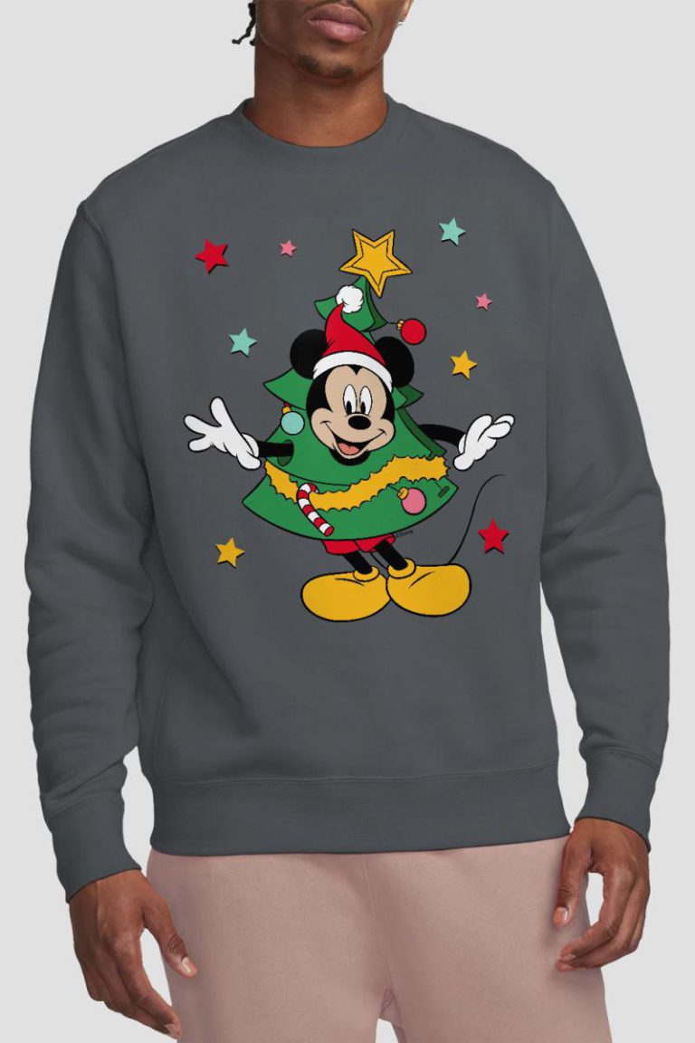 Mickey Mouse Christmas Tree Sweatshirt Charcoal from Debenhams