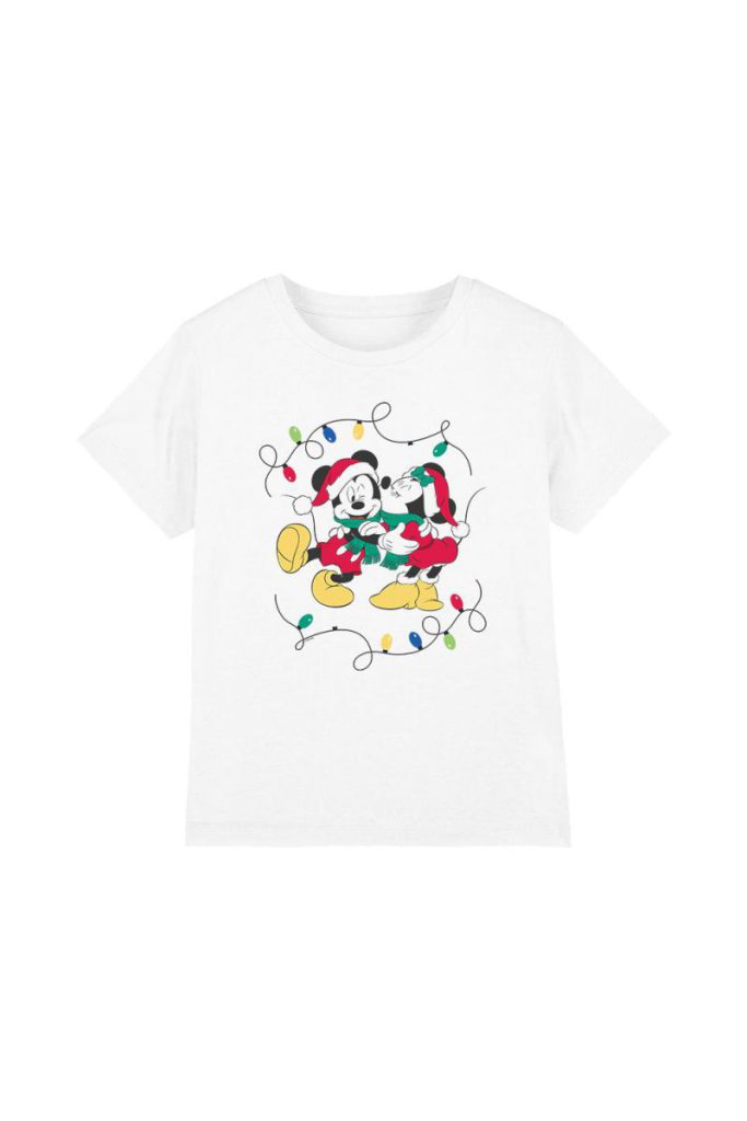 Mickey Mouse Mickey Mouse And Minnie Christmas Kiss T-Shirt White from Debenhams