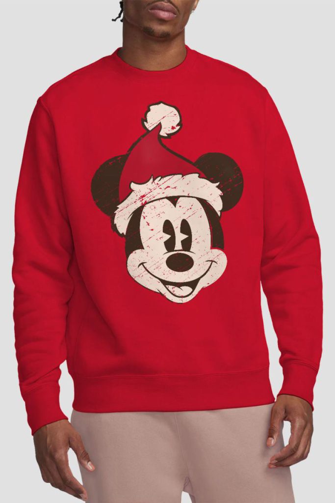 Mickey Mouse Santa Face Sweatshirt Red Christmas jumper from Debenhams