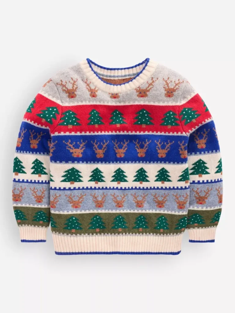 Mini Boden Kids' Christmas Icons Fair Isle Jumper, Multi from John Lewis