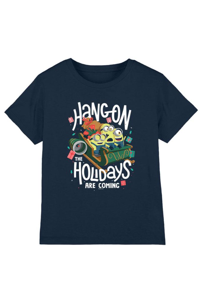 Minions Christmas Sleigh Kids T Shirt, Navy from Debenhams