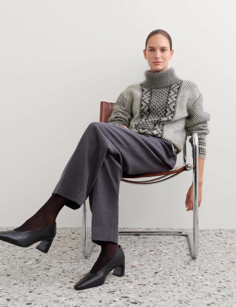 Mohair Blend Fair Isle Roll Neck Jumper Christmas jumper from Marks & Spencer