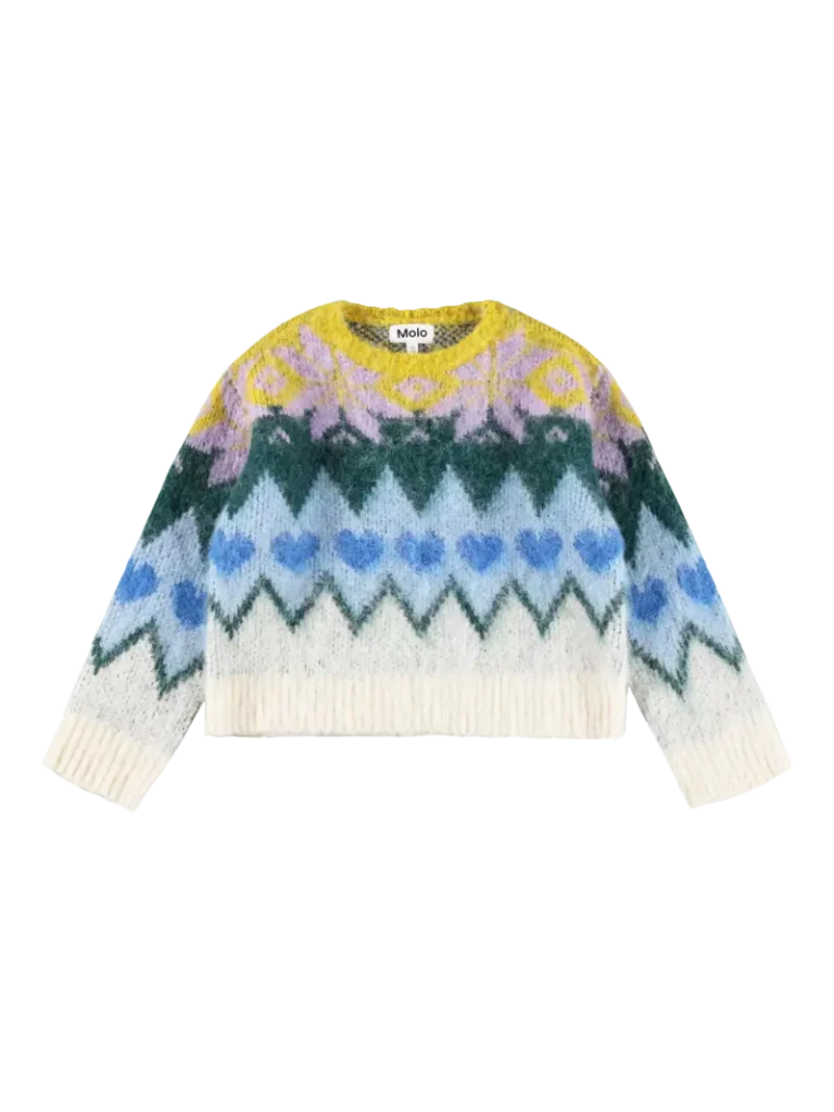 Molo Kids' Glenda Wool Blend Jumper, Grande Nordic Christmas jumper from John Lewis