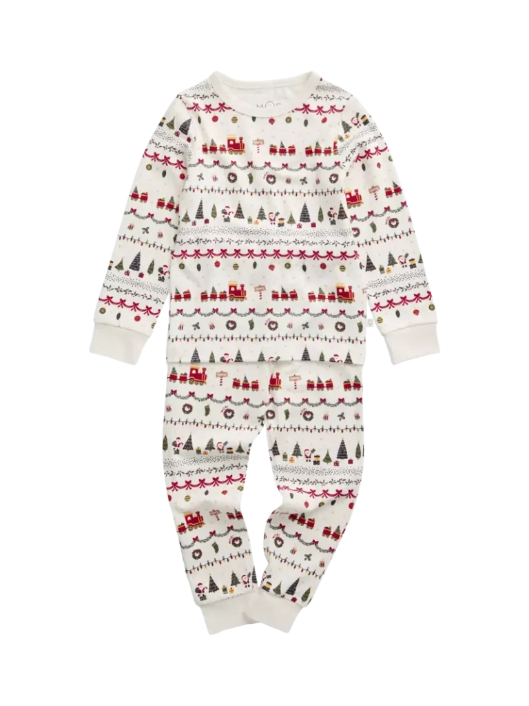 MORI Kids' Long Sleeve Christmas Fair Isle Pyjama Set, Multi from John Lewis
