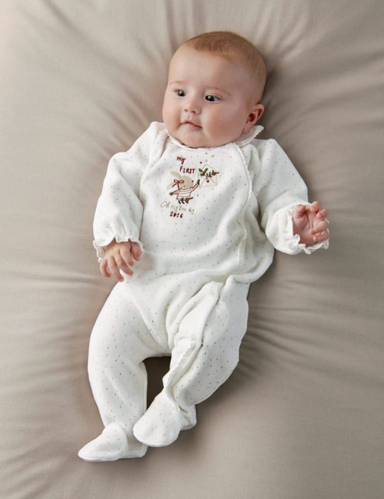 My First Christmas 2026 Bunny Sleepsuit from Marks & Spencer