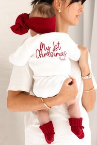 My First Christmas Embroidered Personalised New Baby Knitted Cardigan from Not On The High Street