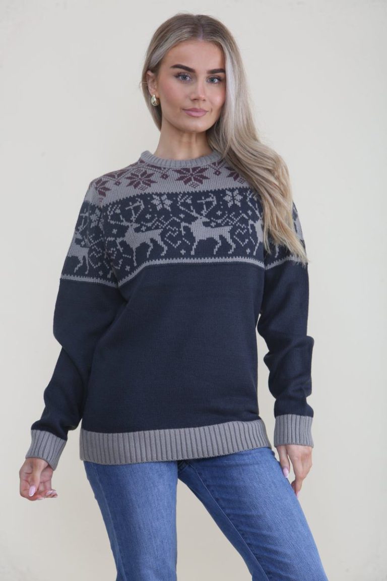 Navy Reindeer Knitted Christmas Jumper from Debenhams