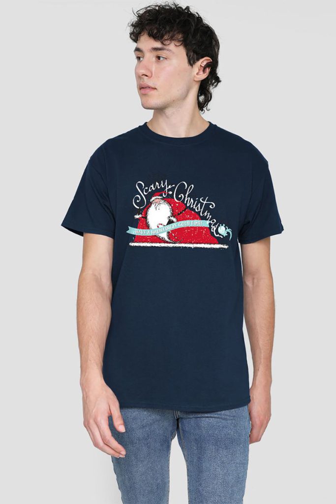 Nightmare Before Christmas Scary Christmas T-Shirt, Navy from Debenhams