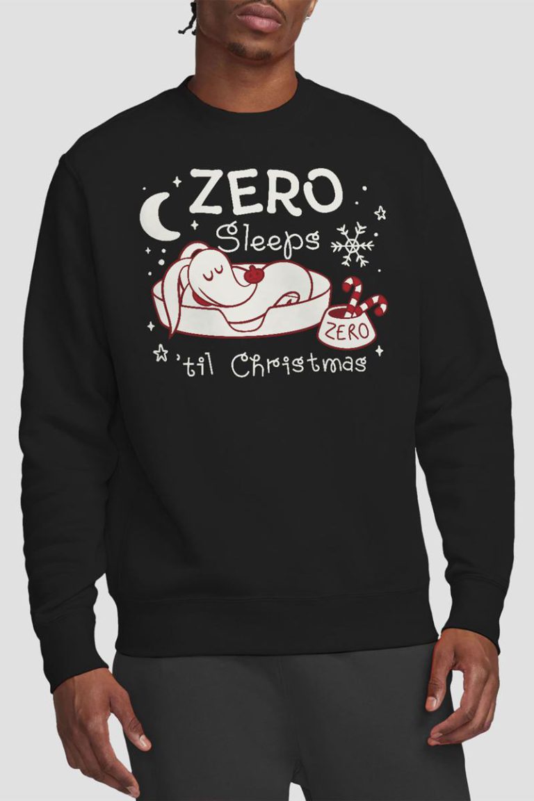 Nightmare Before Christmas Zero Sleeps Til Christmas Sweatshirt, Black from Debenhams