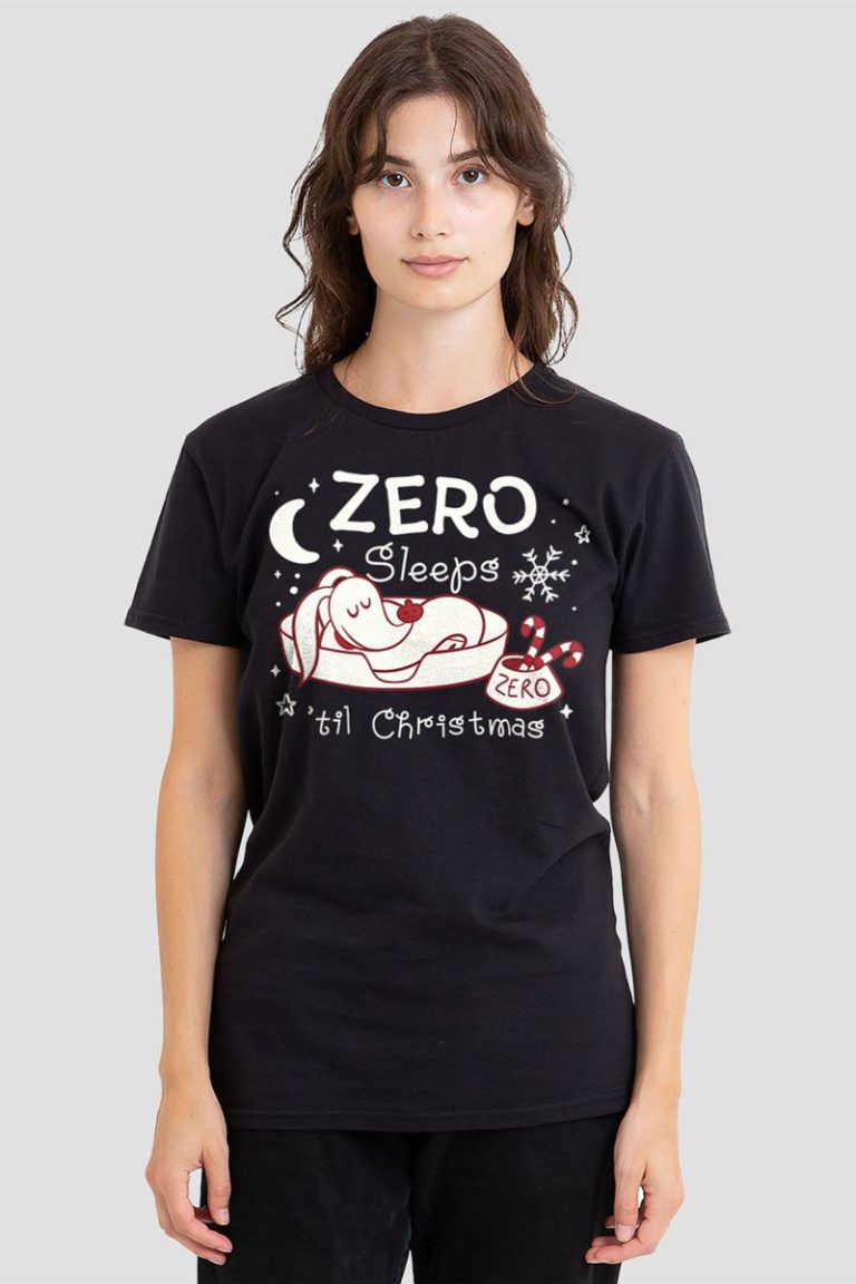 Nightmare Before Christmas Zero Sleeps Til Christmas T-Shirt, Black from Debenhams
