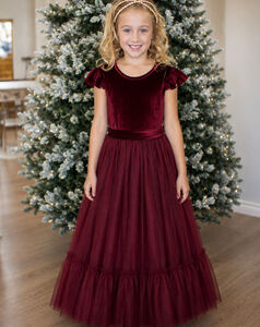 Noel In Burgundy~ Party Or Flower Girl Dress Christmas jumper from Not On The High Street