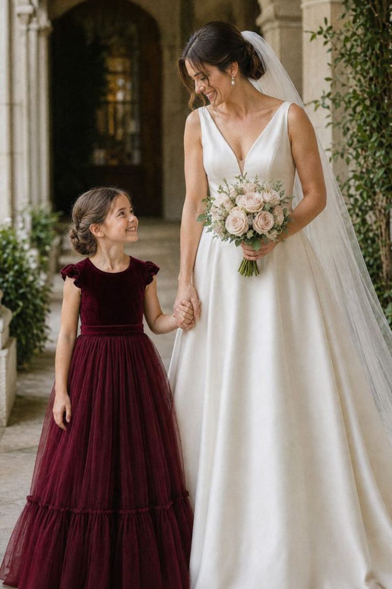 Noel in Burgundy Party or Flower Girl Dress Christmas jumper from Debenhams