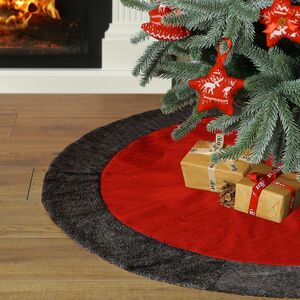 Nordic Red Knitted Christmas Tree Skirt from Not On The High Street