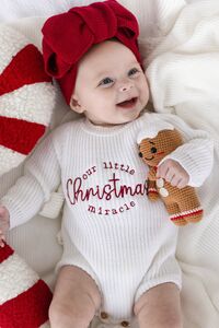 Our Little Christmas Miracle Embroidered New Baby Knitted Romper from Not On The High Street